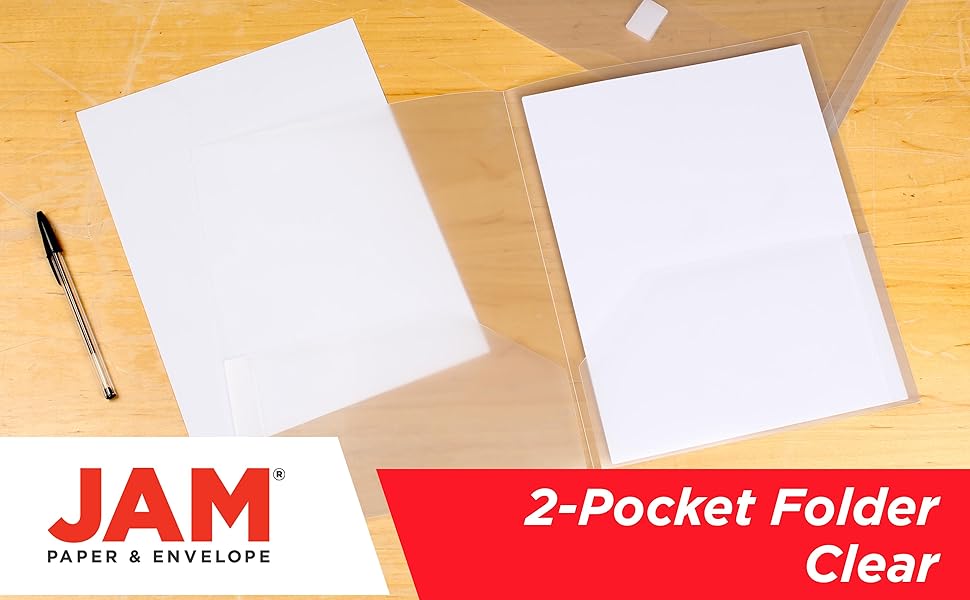 clear two pocket folder