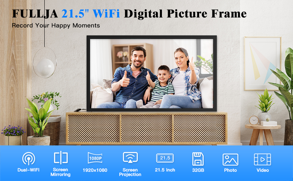 21.5inch DualWiFi Digital Photo Frame FULLJA FHD IPS