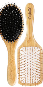 wooden boar hair brush
