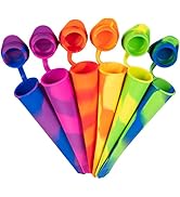 Set of colorful fan-shaped markers arranged in rainbow sequence, showing different angles and configurations. Each marker has a black base and displays vibrant colors from blue to pink to orange to yellow to green.
