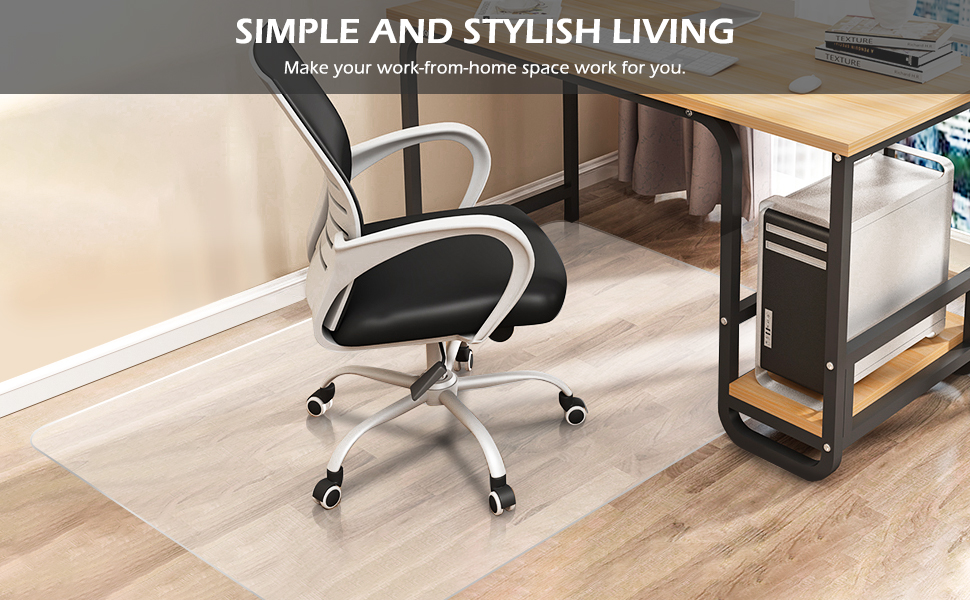 SALLOUS Clear Chair Mat for Hard Floors, 47" x 36" Office