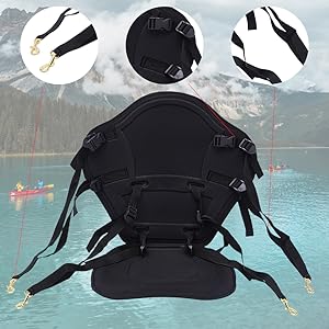 Padded Kayak Seat Adjustable Pad Cushion Detachable Backpack Bag Back Canoe Backrest Fishing Boat