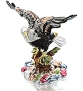 YU FENG Eagle Trinket Box Small Hinged Trinket Boxes Animal Enamel Jewelry Trinket Box Eagle Figu...