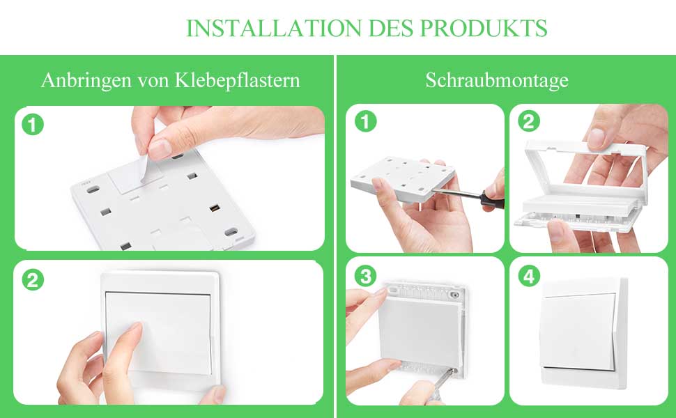 GreenSun Funkschalter Licht Set Funk Lichtschalter Wandschalter