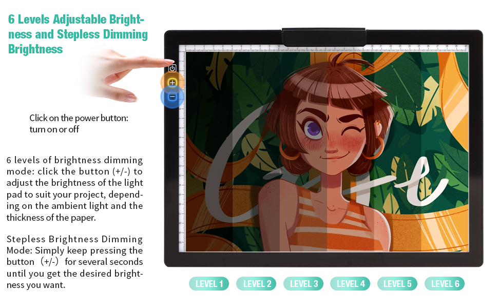 A4 Light Box Drawing Tracing Light Pad with Carry Bag, Stand and Top