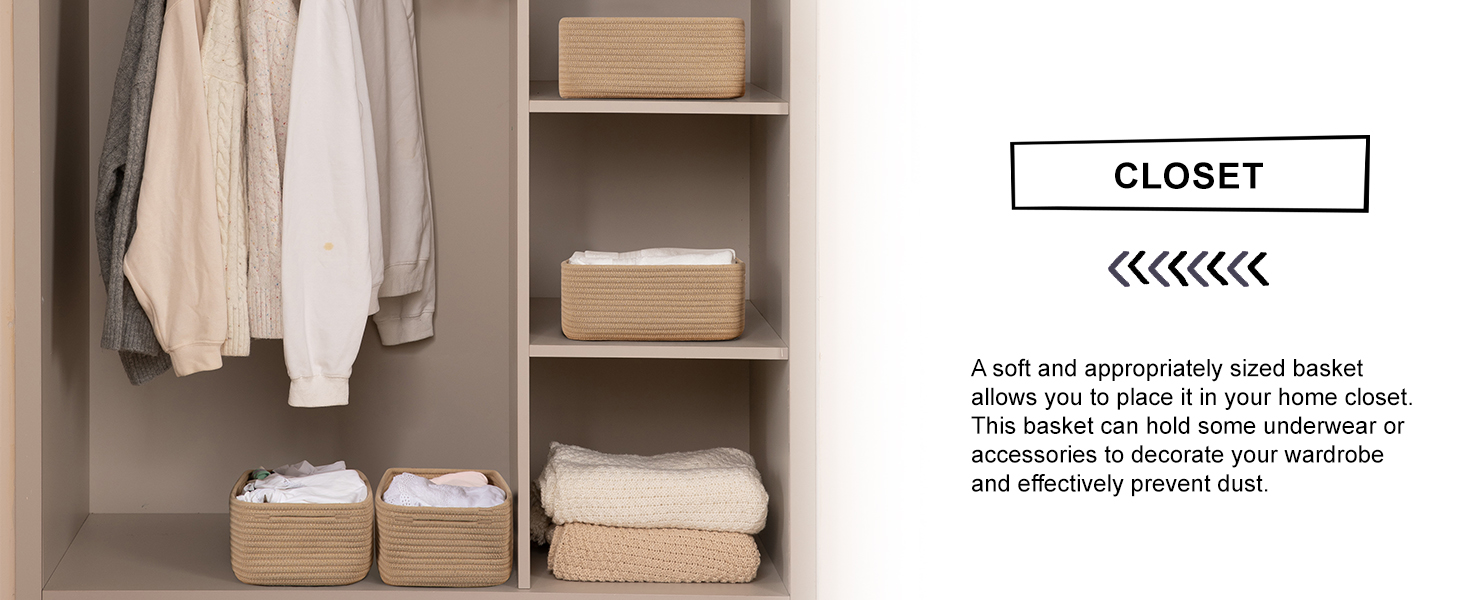 Closet baskets for organizing