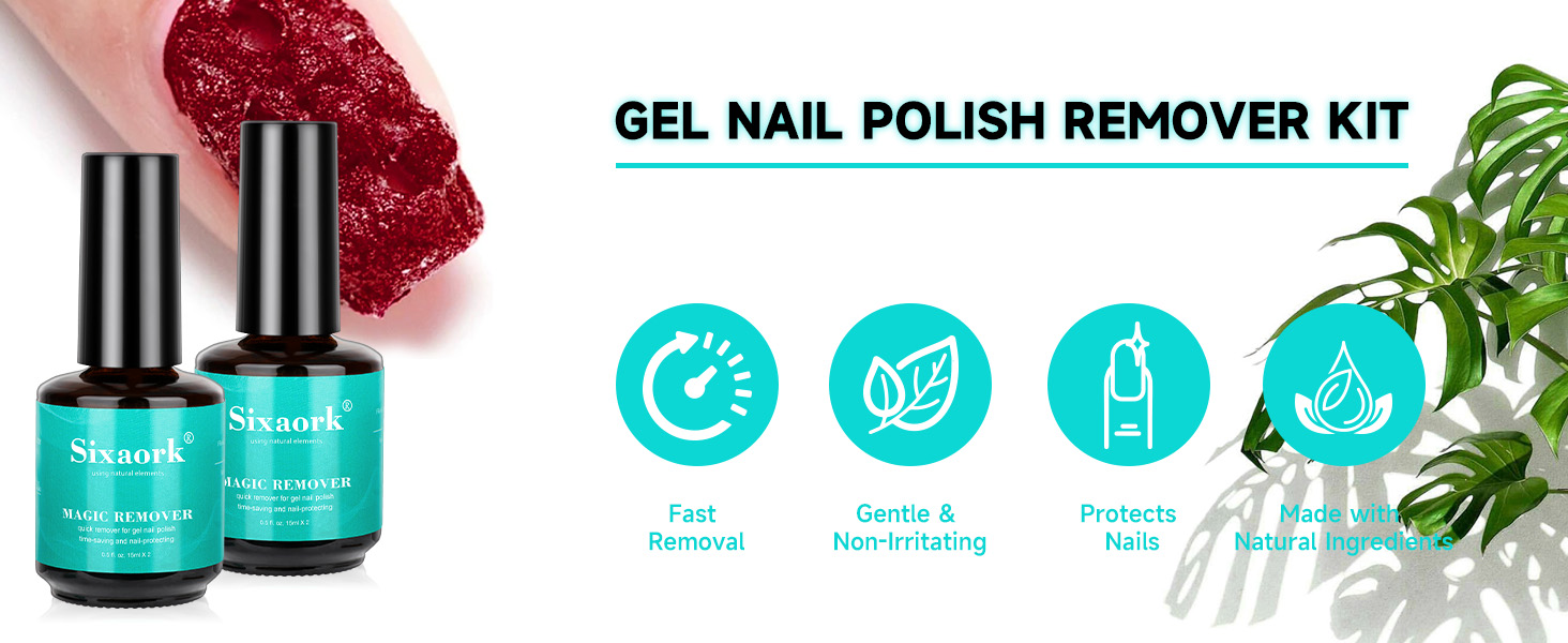 Gel Nail Polish Remover 2-5 Minute No Soaking or Wrapping Come with Manicure Tools