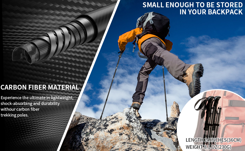 Collapsible Carbon Fiber Hiking Poles