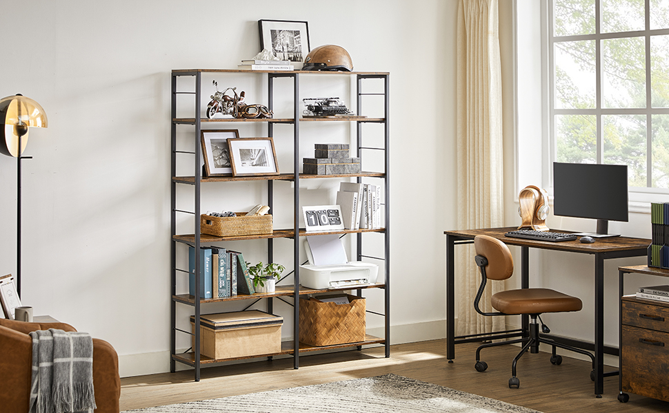 VASAGLE 6Tier Bookshelf, Shelving Unit, Tall Storage Shelf, 30 x 120 x