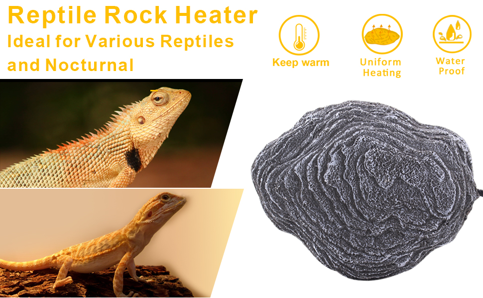 AIICIOO Reptile Heat Rock Bearded Dragon Heat Rock