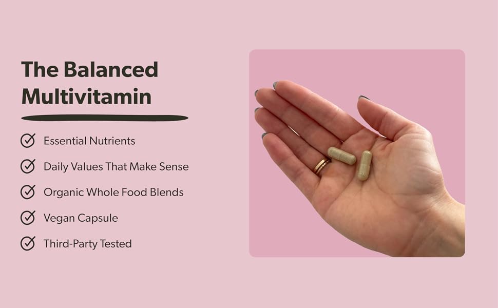 Women's Multivitamin, balanced multi with nutrients, minerlas, caps