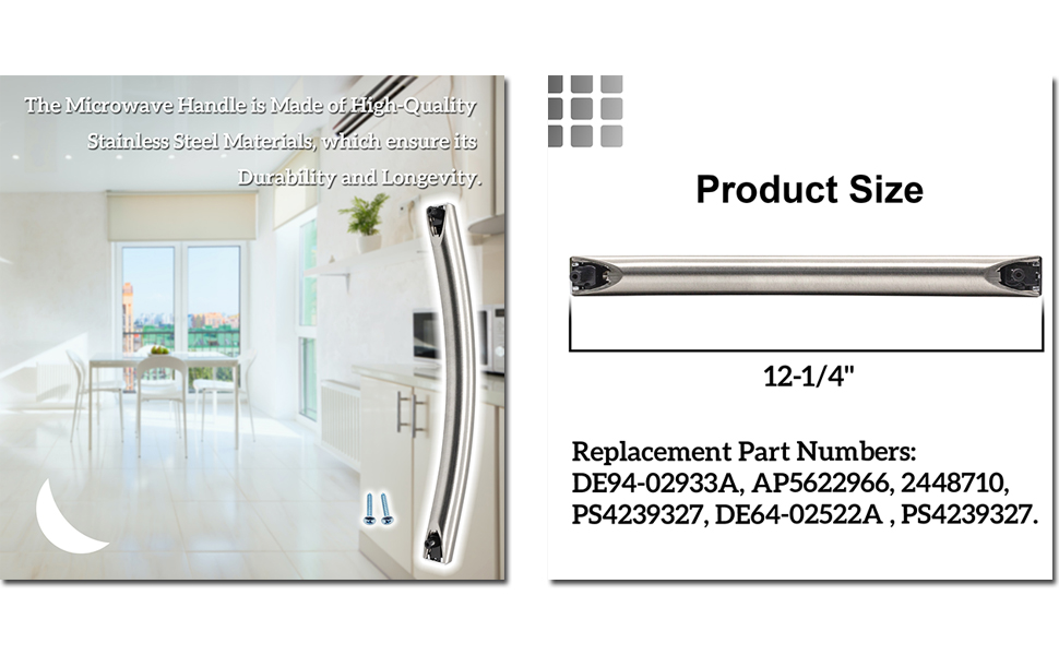 Microwave Door Handle DE9402933A Replacement for Samsung