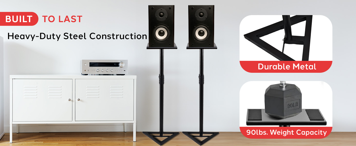 speaker stands home theater tripod rear tall wall brackets play large monitors living room