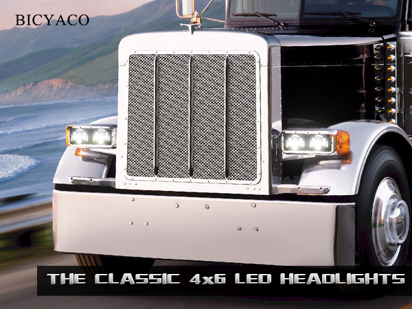 Amazon.com: BICYACO 4 PCS DOT 4x6 Inch LED Headlights