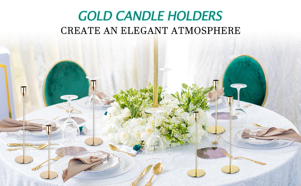 PATIKIL Black Candlestick Holder Set of 3, Taper Candle