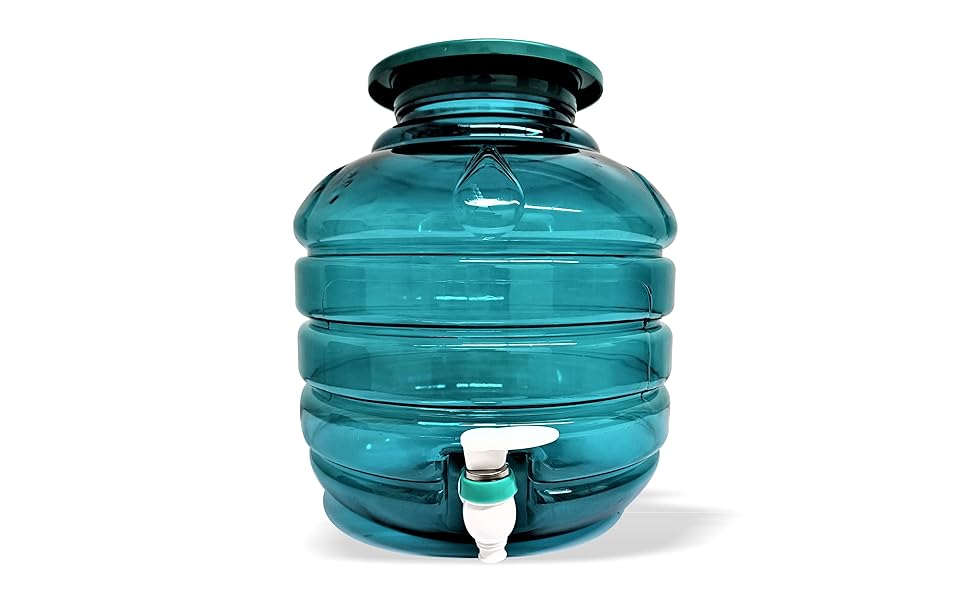Buy MAYUMI Plastic Water Dispenser Jar Matka with Tap (Peacock Green