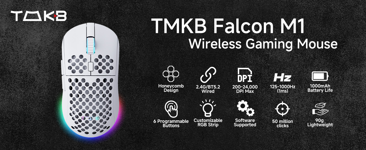 TMKB-M1-Wireless Gaming Mouse-White