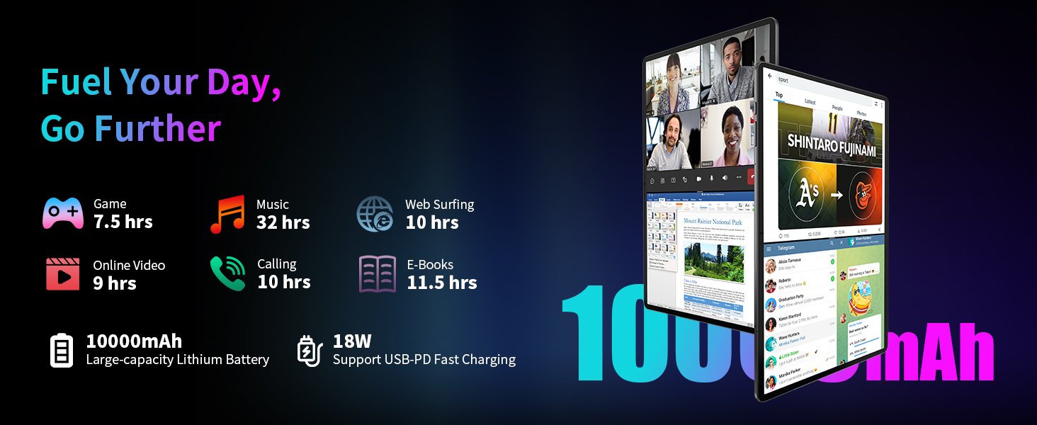 10000mAh Battery Tablet