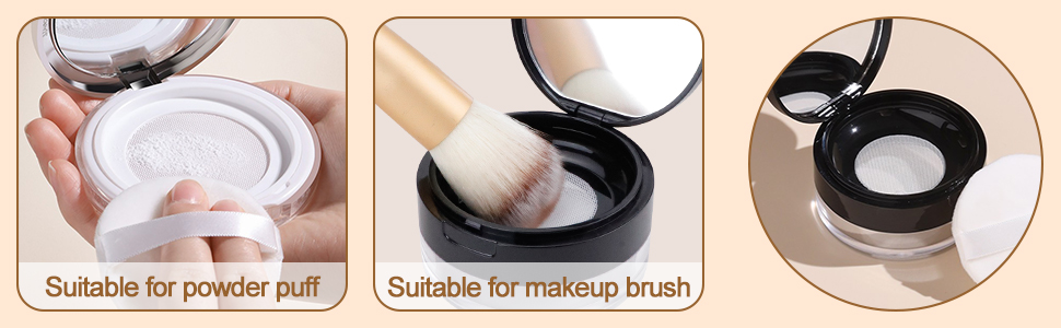 4Pcs Loose Powder Containers with 8 Puffs