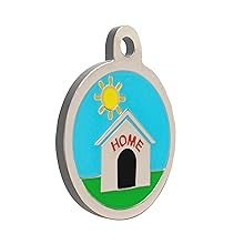 design round kennel blue pet id tag