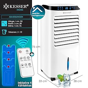 Kesser® 4in1 Mobile Klimaanlage | Fernbedienung | Luftkühler | Zuhause | Coolungsfunktion | 10L Tank | Inklusive Kühlakk A69d22ce 9e8d 4d08 899f 05f43e5196eb. CR0,0,3000,3000 PT0 SX300 V1