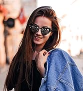 FAA'N Heart Shaped Sunglasses for Women Big Sunglasses For Women Oversized Y2k Sunglasses with UV...
