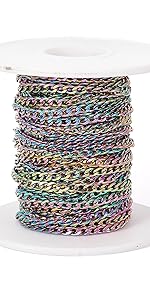 Stainless Steel Twisted Curb Chain Link Multi-Color Unwelded Cable Cross Chain