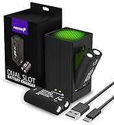 Fosmon 5280 mWh Rechargeable Xbox Battery Charger Kit with 2-Pack 2200 mAh Batteries & Dual-Slot ...