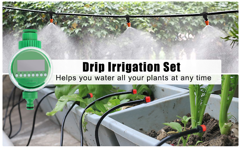 Drip Irrigation Kit, 158PCS Greenhouse Watering System