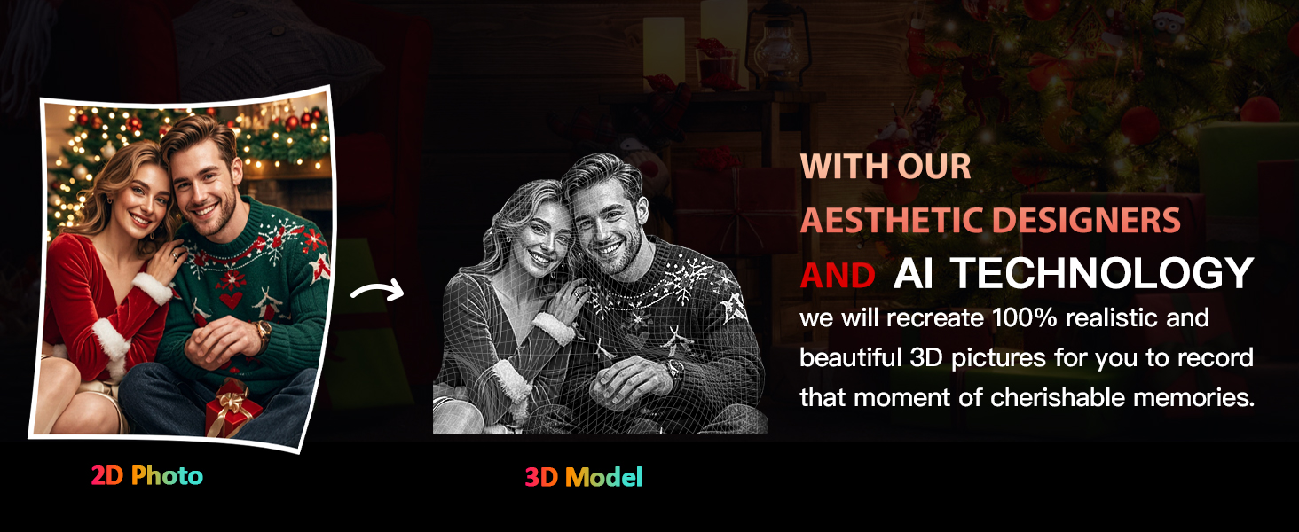 3D Crystal Photo with Red Rose Customized LaserEtched