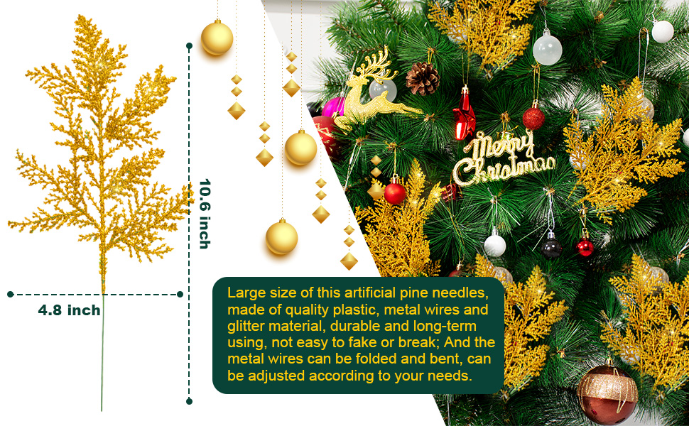 TORINALITAL 22PCS Christmas Tree Picks Sprays, Sliver