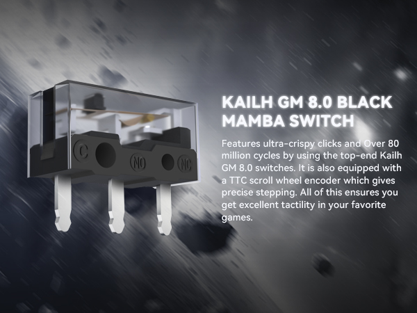 Tri-Mode 4K/USB-C/Bluetooth Mouse Up to 26000DPI,PAW3395 Optical Sensor Lightweight computer mouse