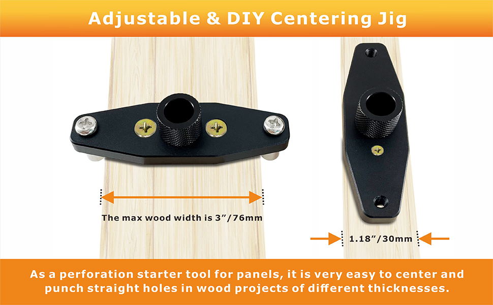 Wdwlbsm Dowel Jig Kit for Floating Shelf Bracket Drill Guide for