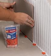 Barwalt 100 Count Super Tile Wedges being used to space tiles on a wall