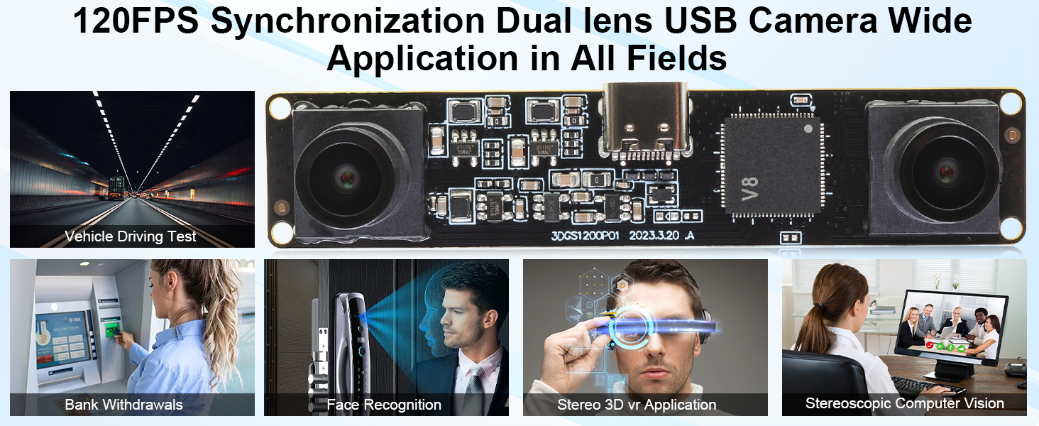 Stereo 3D VR Dual lens usb camera