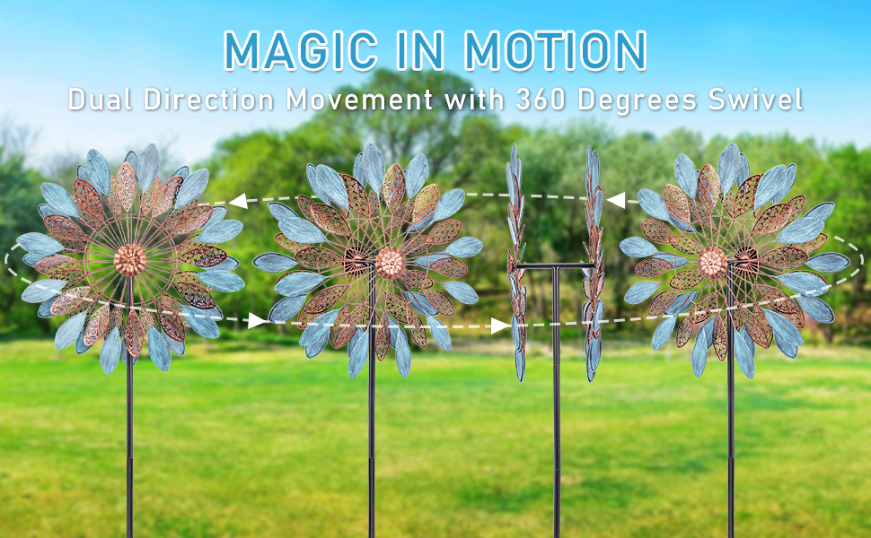 MUMTOP Large Wind SpinnerMetal Wind Spinner 75 Inch Garden