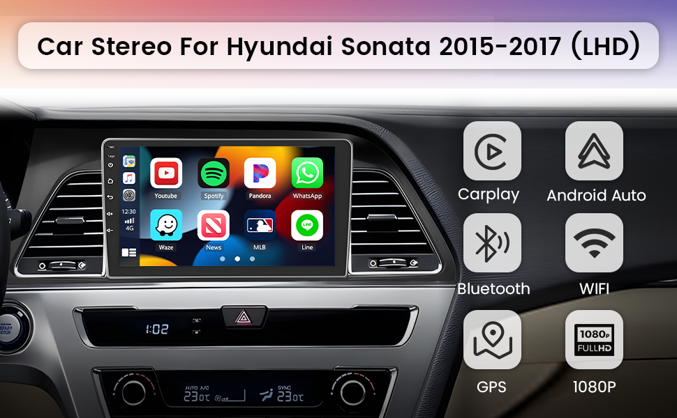 Hikity Android Car Stereo for Hyundai Sonata 20152017 (LHD) Radio 2+64GB 9 Inch