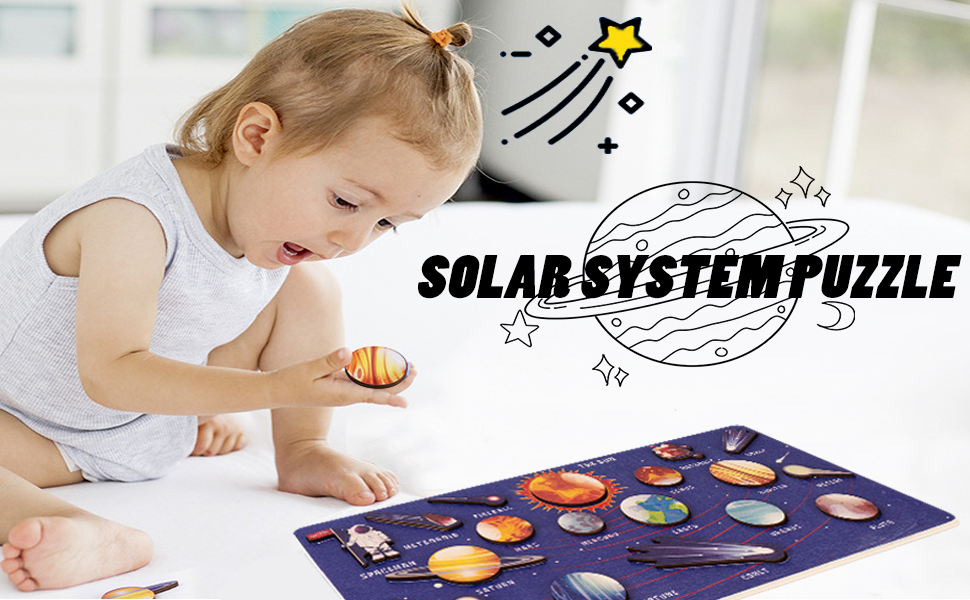 Wooden Puzzle Toys for Kid, Solar System Puzzles