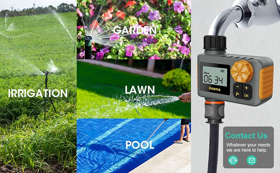 Sprinkler Timer, Insoma Water Timer with Timing and