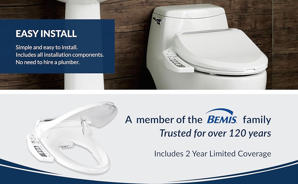 Bio Bidet Ultimate BB600 Advanced Bidet Toilet Seat, Elongated White. Easy DIY Installation