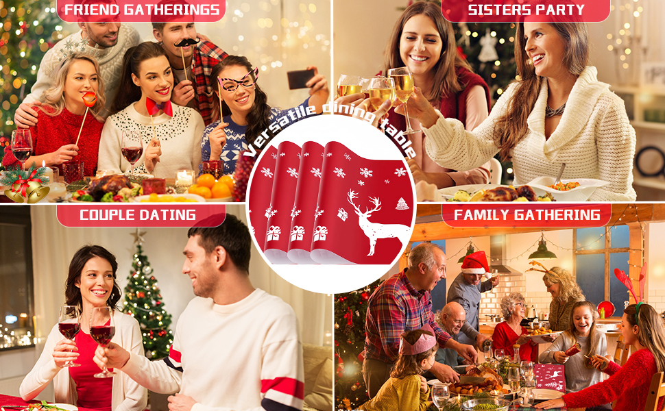 18 Pcs Set Christmas Placemats, Christmas Place Mats 6 And Coasters