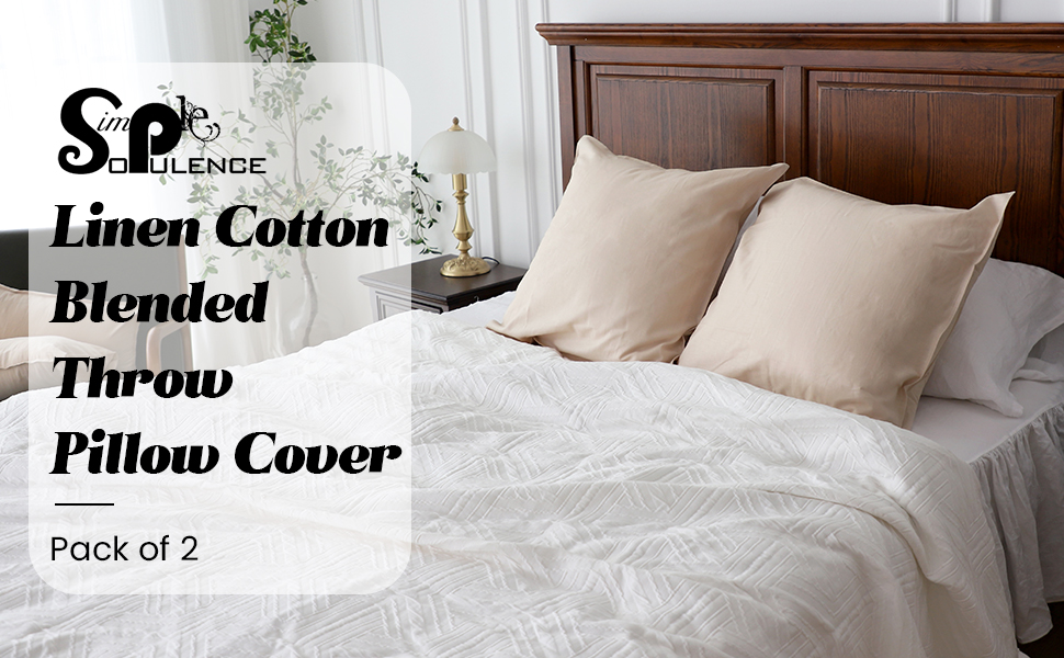 Simple&Opulence Linen Euro Shams Basic Style Solid Color