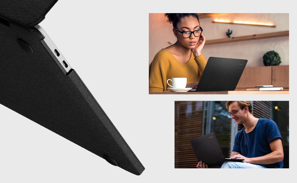 Spigen Thin Fit Fabric Back Cover Case for MacBook Pro 13 inch(2022/2020) - Black