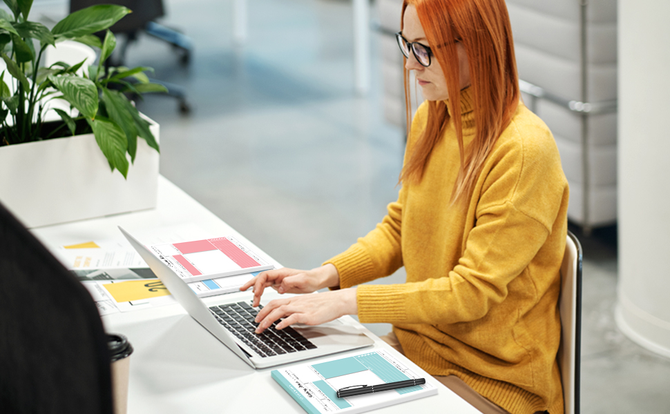 RegoldenBook 3 Pack Meeting Notes Notepad for Work, Meeting Notes with