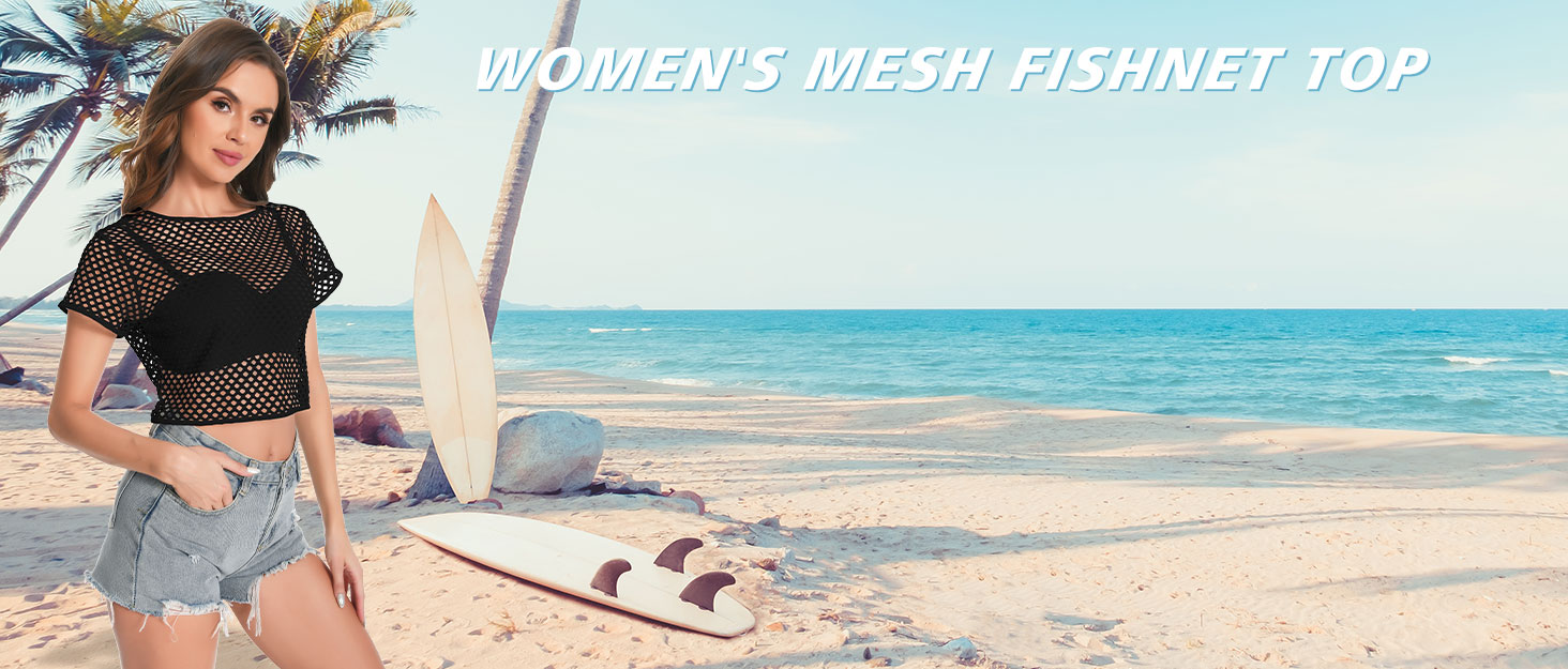 Women's Fishnet Crop Top