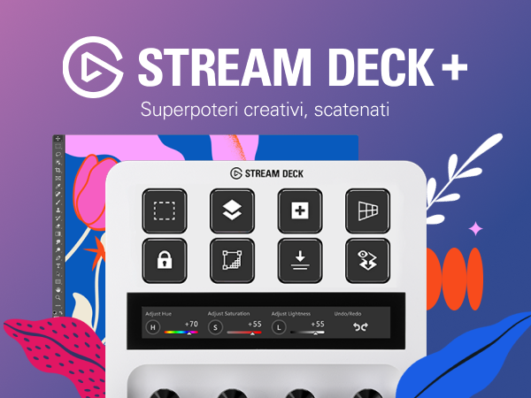 Elgato Stream Deck + White, mixer audio, produzione live e