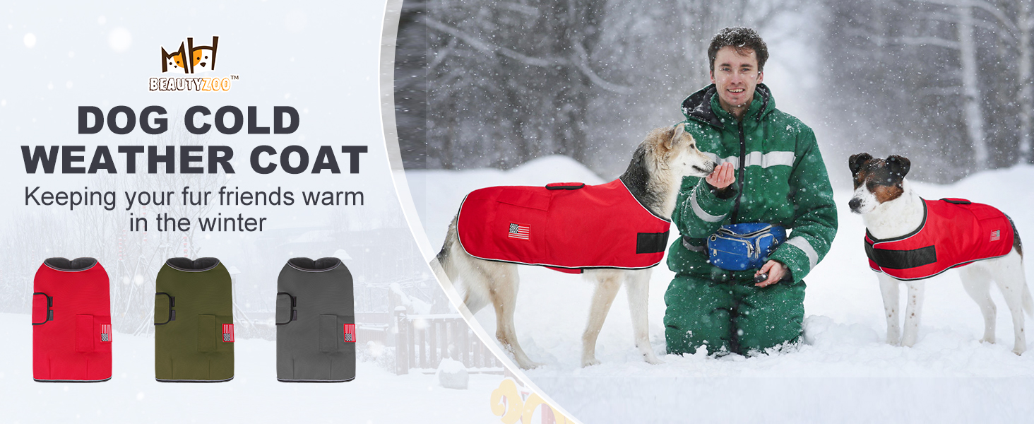 BEAUTYZOO Reflective Dog Winter Coat for Small Medium