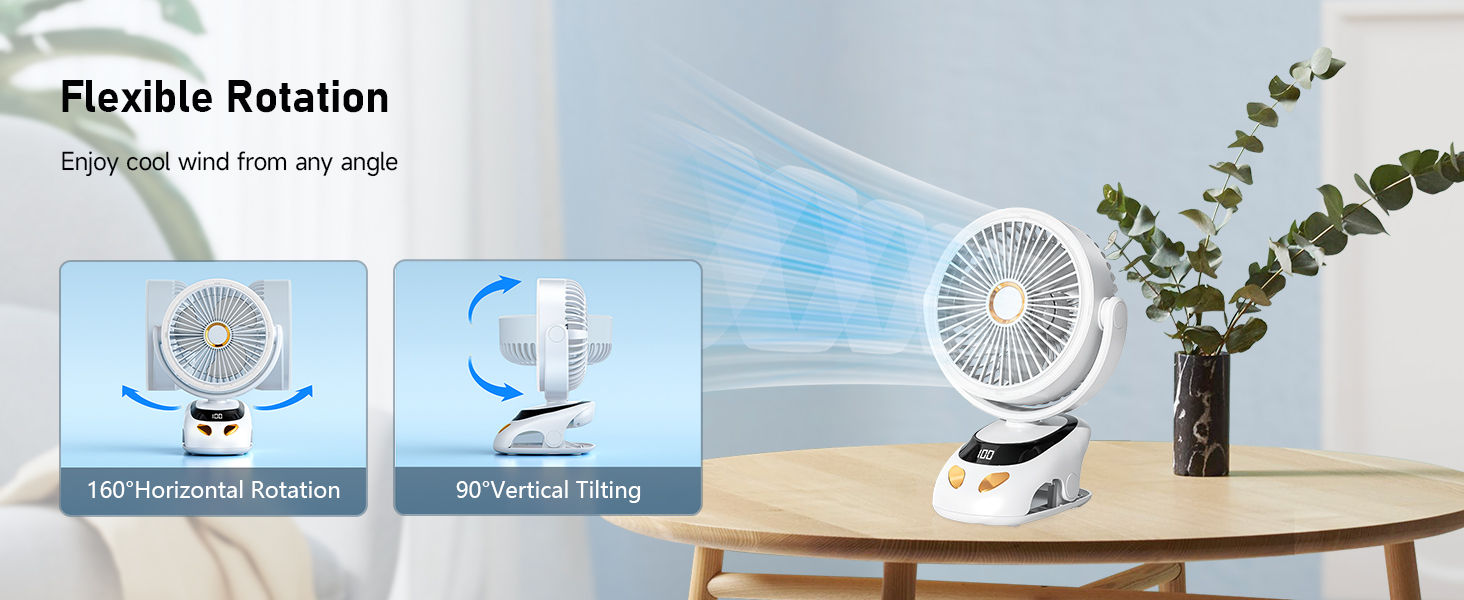 Flexible Rotation clip on fan c6