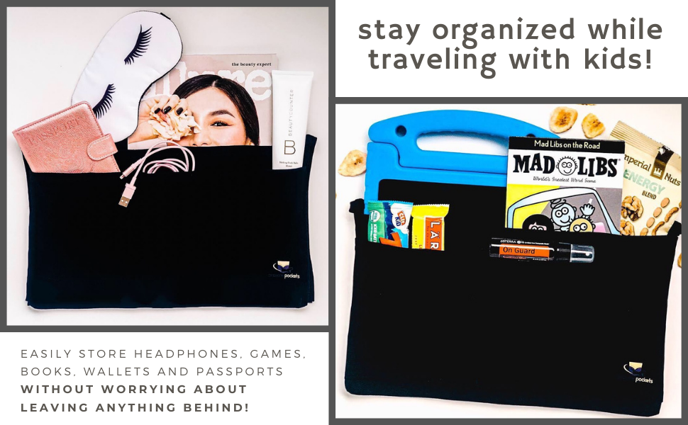 travel kids organized storage passport books headphones personal tray cover sanitary pockets