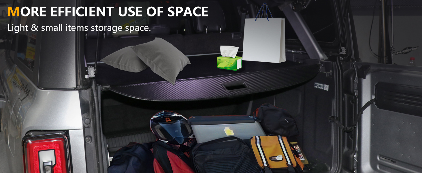 For Bronco Cargo Cover Retractable